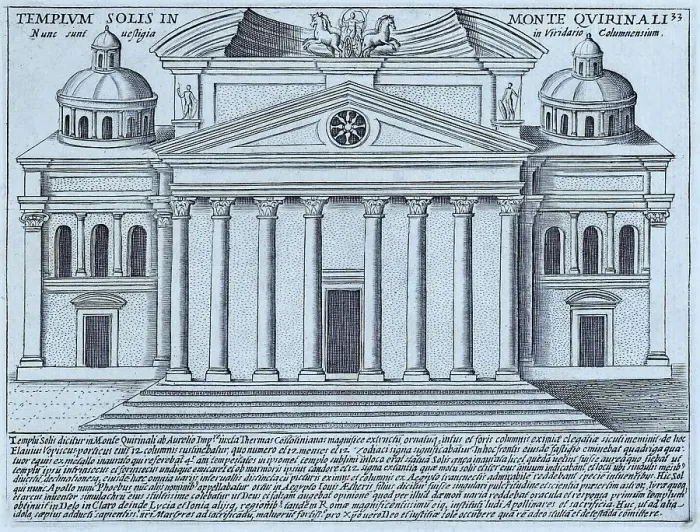 Framed Print : Temple of the Sun on the Quirinal Hill. The Temple of the Sun was built by Aurelian, historical Rome, Italy, 1625, Rome, digital reproduction of an 18th century original, original date unknown