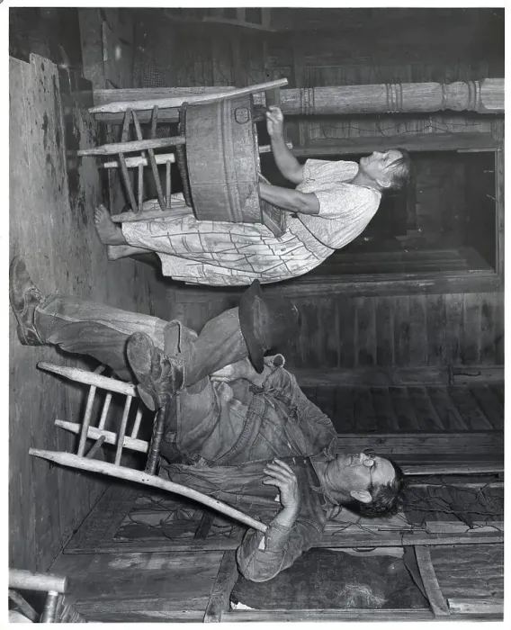 Framed Print : Tenant Farmer And Wife On Front Porch Framed Print : Tenant Farmer And Wife On Front Porch