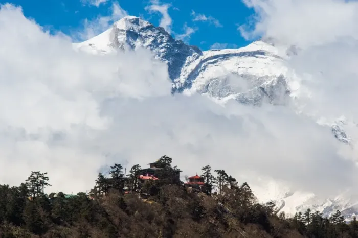 Framed Print : Tengboche Monastery with Kongde mountain background Framed Print : Tengboche Monastery with Kongde mountain background