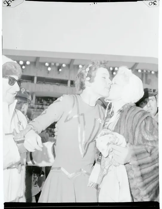 Framed Print : Tenley Albright Kissing Her Mother Framed Print : Tenley Albright Kissing Her Mother