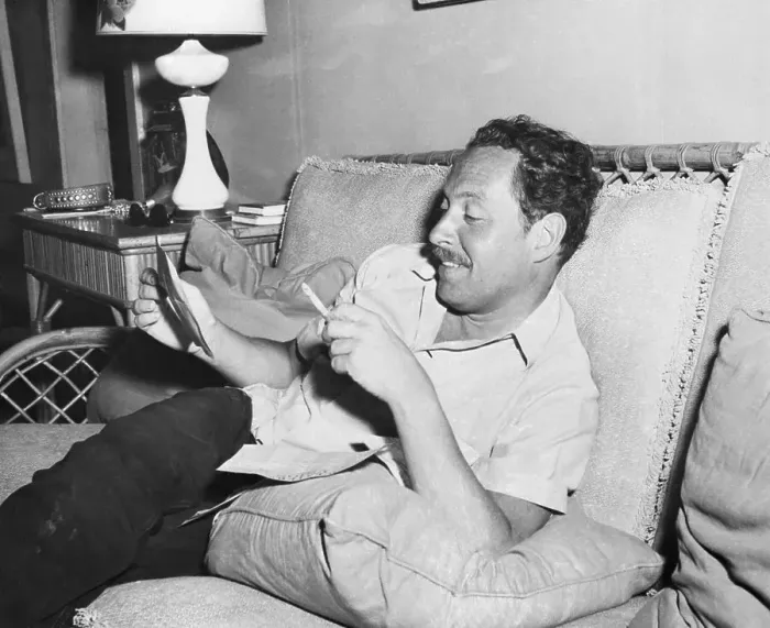 Framed Print : Tennessee Williams Reading Telegrams