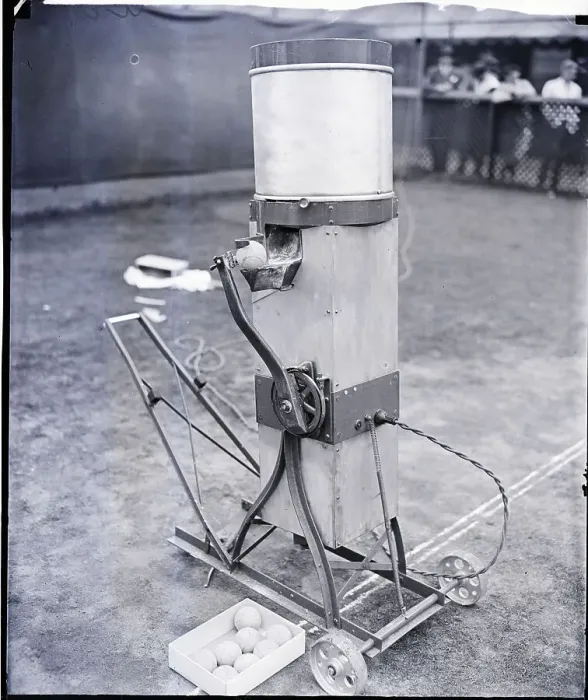Framed Print : Tennis Ball Launching Machine; Robot