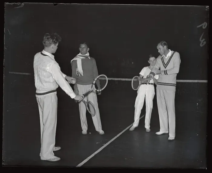 Framed Print : Bill Tennis On Court with Junior Stars