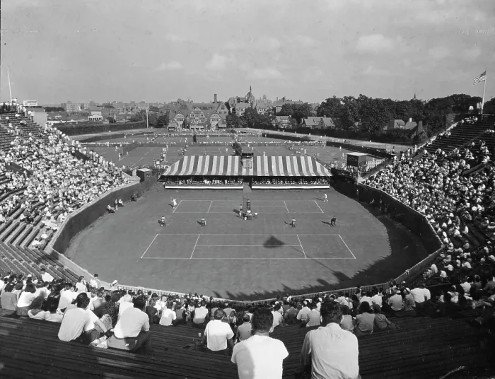 Framed Print : Tennis Match At Forest Hills Framed Print : Tennis Match At Forest Hills