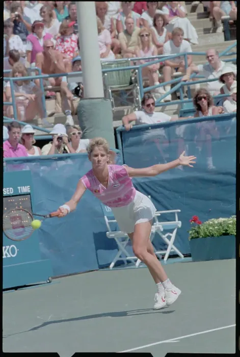 Framed Print : Tennis Player Chris Evert Lloyd in Action on the Court Framed Print : Tennis Player Chris Evert Lloyd in Action on the Court