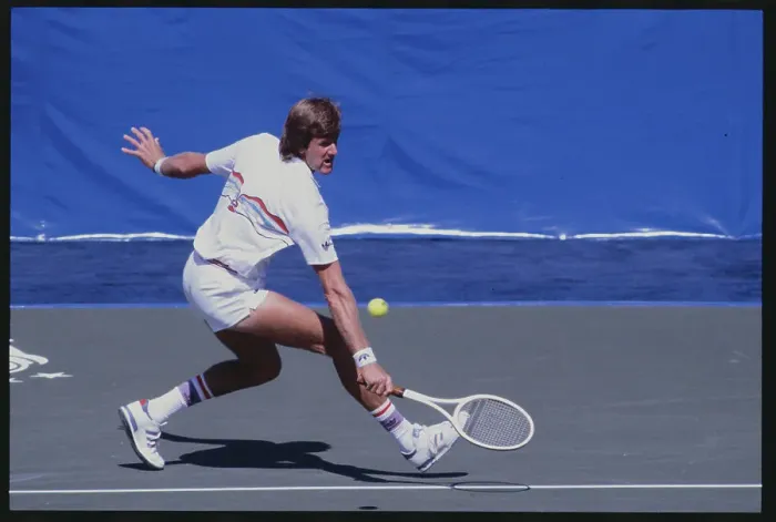 Framed Print : Tennis Player Kevin Curren in Court Action Framed Print : Tennis Player Kevin Curren in Court Action
