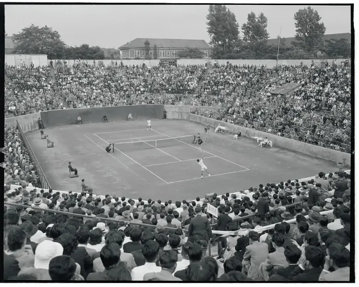 Framed Print : Tennis Players Competing in Match Framed Print : Tennis Players Competing in Match