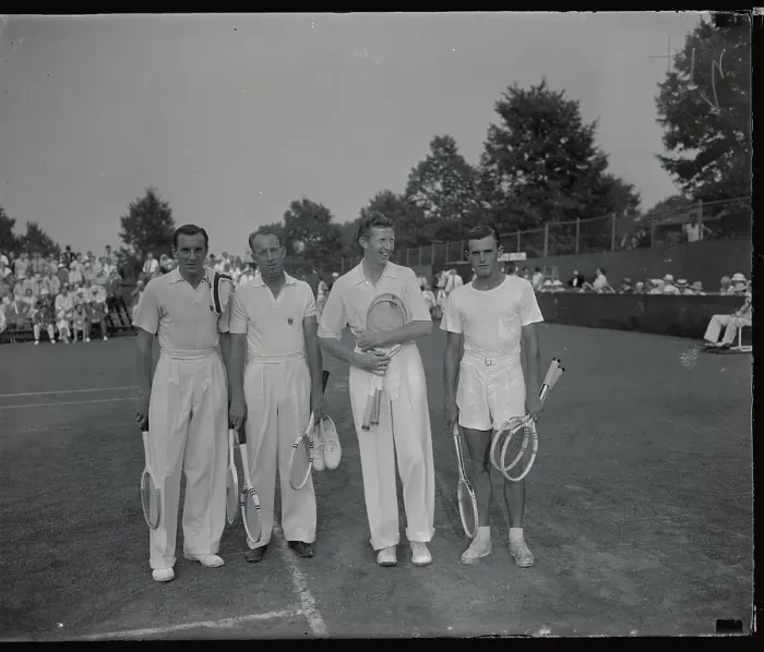 Framed Print : Tennis Players on Court Before Match Framed Print : Tennis Players on Court Before Match