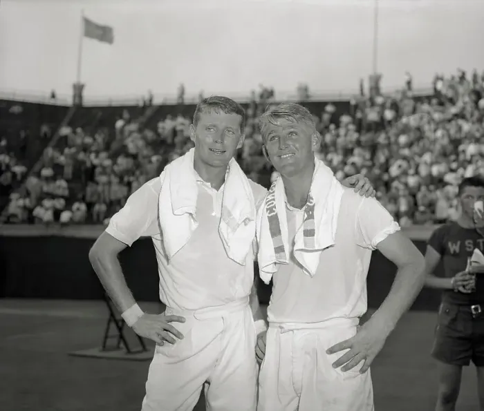 Framed Print : Tennis Players Ham Richardson and Lewis Hoad Framed Print : Tennis Players Ham Richardson and Lewis Hoad