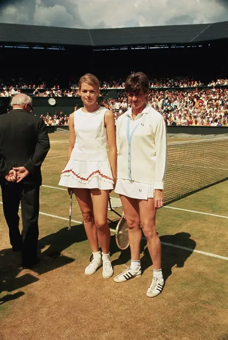 Framed Print : Tennis Players Margaret Court and Helga Niessen Framed Print : Tennis Players Margaret Court and Helga Niessen