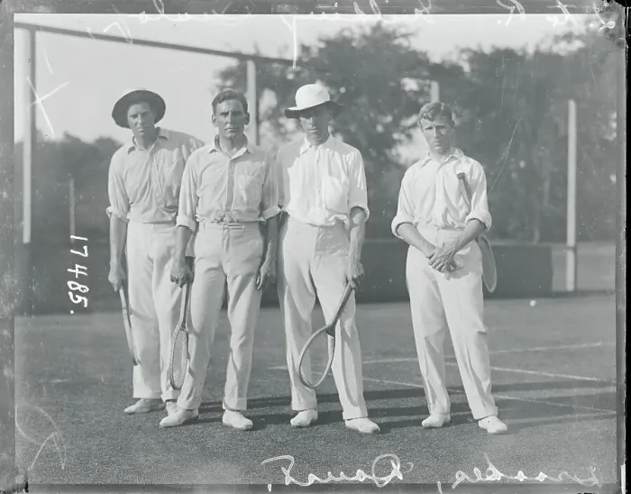 Framed Print : Tennis Professionals Posing for Camera Framed Print : Tennis Professionals Posing for Camera