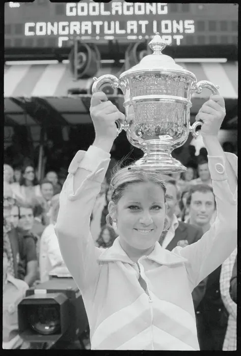Framed Print : Tennis Star Chris Evert Holding Large Trophy Overhead Framed Print : Tennis Star Chris Evert Holding Large Trophy Overhead