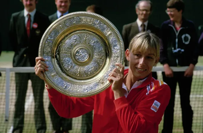 Framed Print : Tennis Star Martina Navratilova with the Wimbledon Prize Framed Print : Tennis Star Martina Navratilova with the Wimbledon Prize