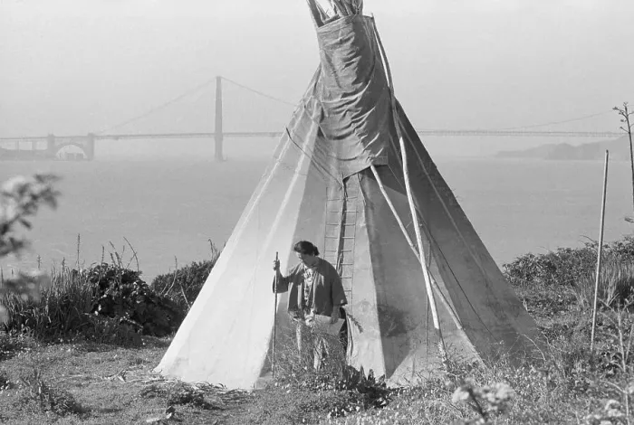 Framed Print : Tepee on Alcatraz During Takeover Framed Print : Tepee on Alcatraz During Takeover