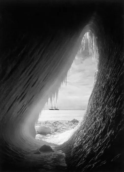 Framed Print : Terra Nova Ship Through Iceberg Hole