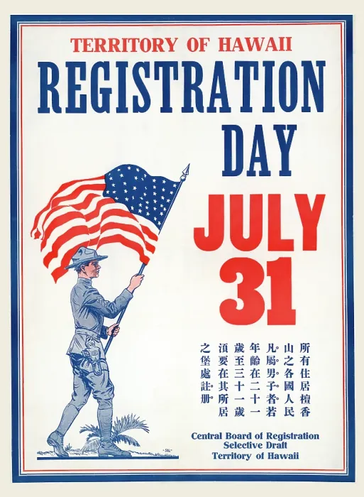 Framed Print : Territory of Hawaii registration day July 31 - Chinese Framed Print : Territory of Hawaii registration day July 31 - Chinese