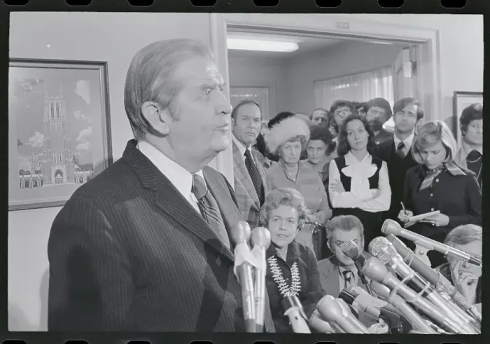 Framed Print : Terry Sanford Addressing the Media Framed Print : Terry Sanford Addressing the Media