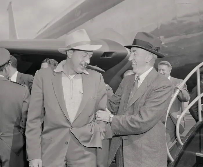 Framed Print : Test Pilot Tex Johnston with Boeing President William Allen Framed Print : Test Pilot Tex Johnston with Boeing President William Allen