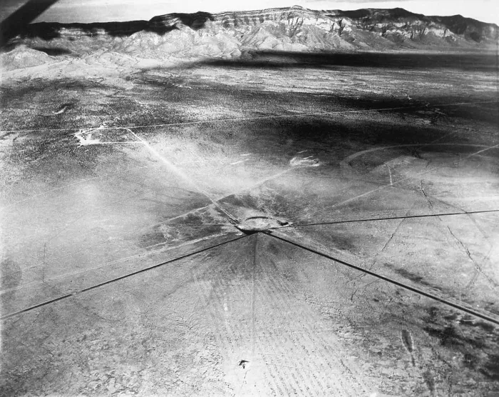 Framed Print : Test Site and Bomb Crater Framed Print : Test Site and Bomb Crater