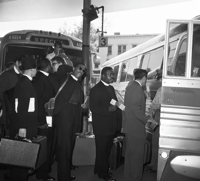 Framed Print : Testing Of Bus Desegregation Framed Print : Testing Of Bus Desegregation