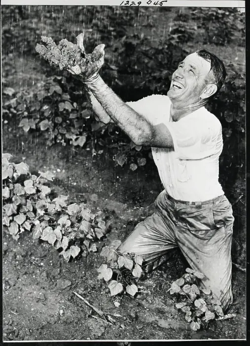 Framed Print : Texan Farmer Rejoicing Due To Rain Framed Print : Texan Farmer Rejoicing Due To Rain