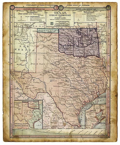 Texas map 1889