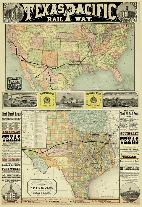 Framed Print : Texas and Pacific Railway Framed Print : Texas and Pacific Railway