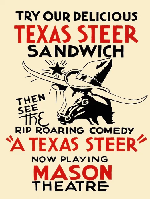 Framed Print : Texas Steer Sandwich Framed Print : Texas Steer Sandwich