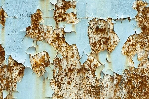 Texture, metal with flaking paint, rust