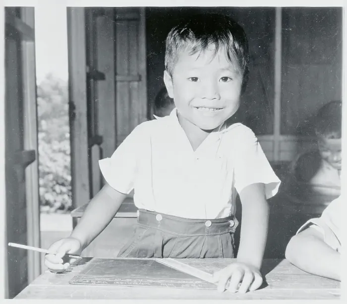 Framed Print : Thai Boy at School Desk Framed Print : Thai Boy at School Desk