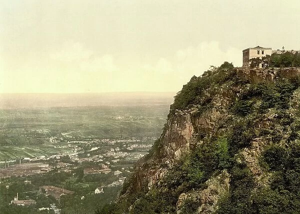 Thale and the Hexentanzplatz near Bodetal in the Harz Mountains, Saxony-Anhalt, Germany, Historic, Photochrome print from the 1890s