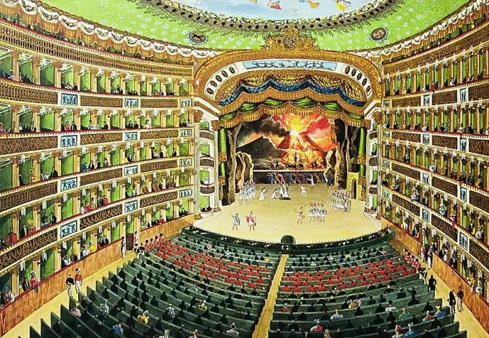 Framed Print : Theatre San Carlo indoors (Royal Theatre of Saint Charles), stage view Framed Print : Theatre San Carlo indoors (Royal Theatre of Saint Charles), stage view