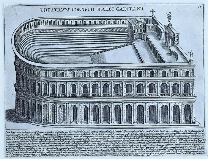 Framed Print : Theatrum Cornelii Balbi Gaditani, historical Rome, Italy, digital reproduction of an original from the 17th century, original date unknown Framed Print : Theatrum Cornelii Balbi Gaditani, historical Rome, Italy, digital reproduction of an original from the 17th century, original date unknown