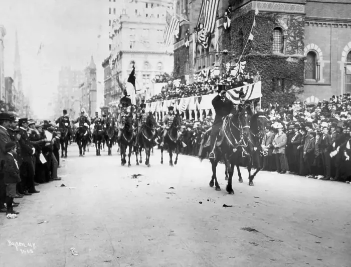 Framed Print : Theodore Roosevelt Leads Parade