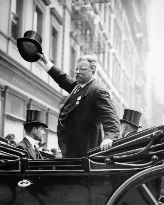 Framed Print : Theodore Roosevelt Waving His Hat Framed Print : Theodore Roosevelt Waving His Hat