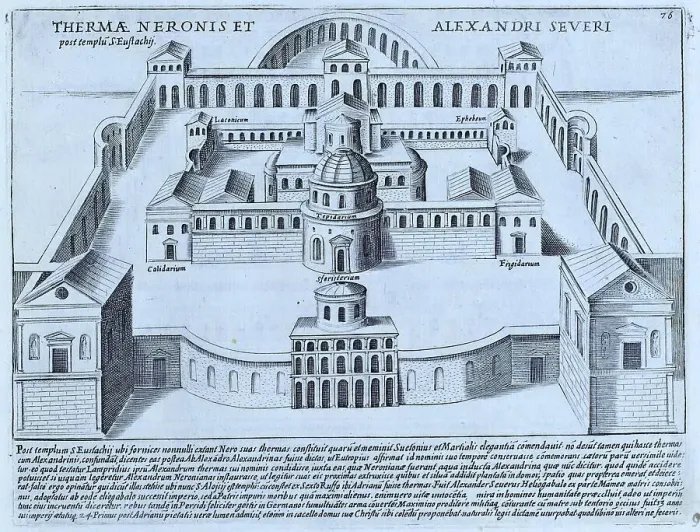 Framed Print : Thermae Neronis Et Alexandri Severi, the Baths of Nero and Severus Alexander, later the Church of St. Eustace. The Baths of Nero were built by Nero in 64 AD near the Pantheon, historical Rome, Italy, 1625, Rome Framed Print : Thermae Neronis Et Alexandri Severi, the Baths of Nero and Severus Alexander, later the Church of St. Eustace. The Baths of Nero were built by Nero in 64 AD near the Pantheon, historical Rome, Italy, 1625, Rome