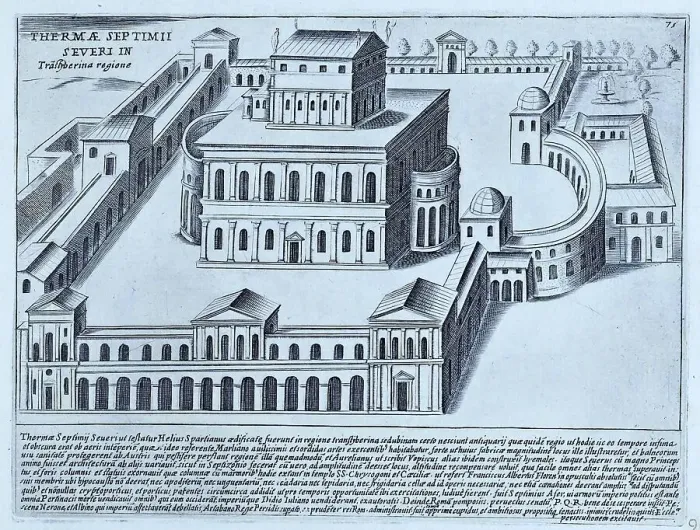 Framed Print : Thermae Septimii Severi in Transtiberina Regione, The Baths of Septimius Severus in the Transtiberina Region. Possibly there were two baths built by Septimius Severus, historical Rome, Italy, 1625, Rome Framed Print : Thermae Septimii Severi in Transtiberina Regione, The Baths of Septimius Severus in the Transtiberina Region. Possibly there were two baths built by Septimius Severus, historical Rome, Italy, 1625, Rome