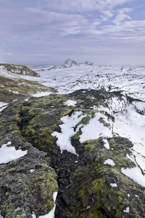 Framed Print : Thermal area of Leirhnjukur, snow-covered, Krafla, Northeastern Region, Iceland