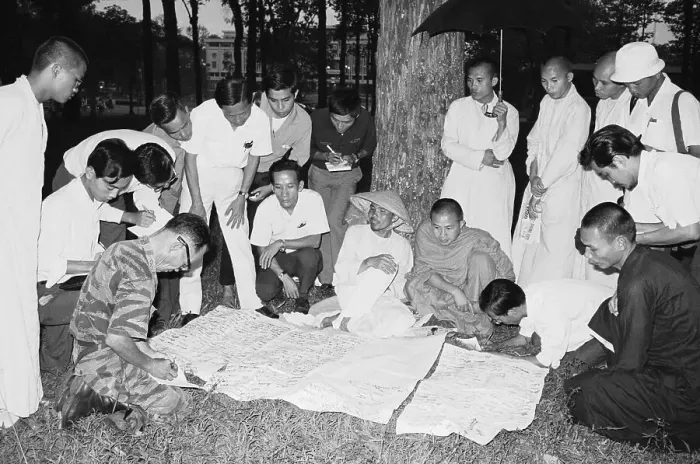Framed Print : Thich Tri Quang Reading Protest Letters Framed Print : Thich Tri Quang Reading Protest Letters