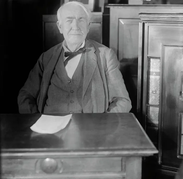 Framed Print : Thomas A. Edison Seated In His Library