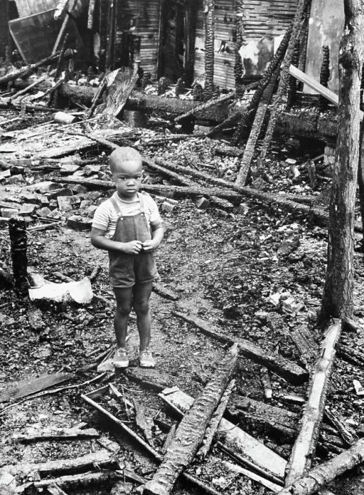 Framed Print : Thomas Allens Stands in Ruins of his Home Framed Print : Thomas Allens Stands in Ruins of his Home