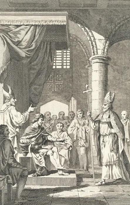 Framed Print : Thomas Becket Meets Henry II
