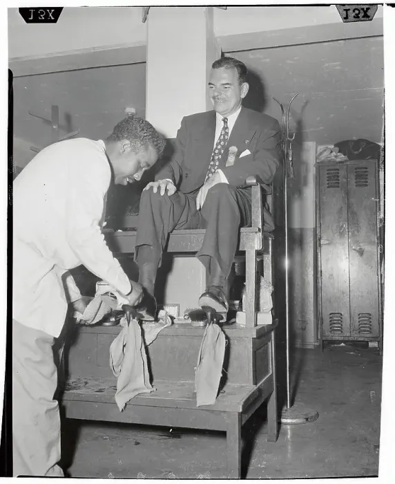 Framed Print : Thomas Dewey Receiving a Shoeshine Framed Print : Thomas Dewey Receiving a Shoeshine