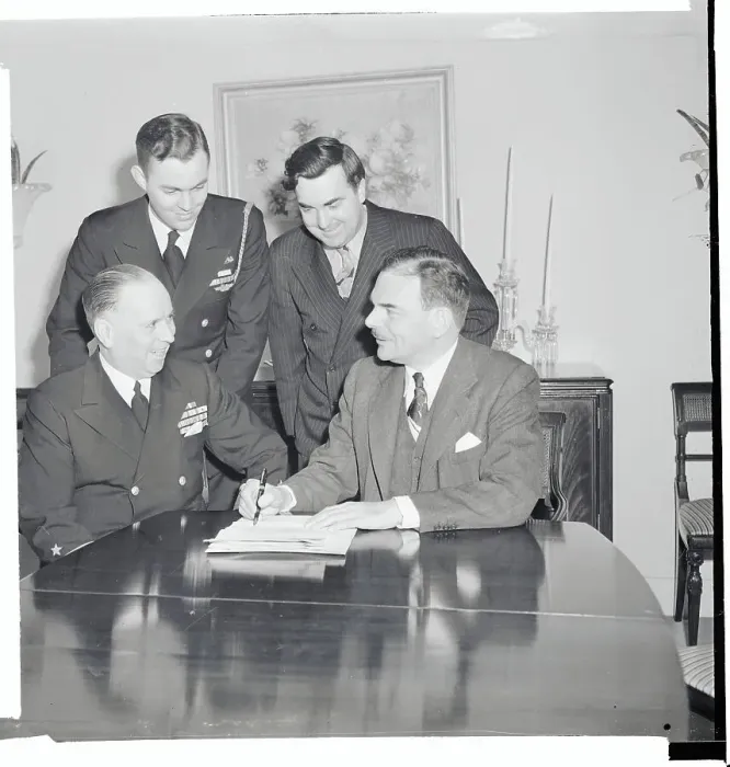 Framed Print : Thomas Dewey Signing an Agreement Framed Print : Thomas Dewey Signing an Agreement