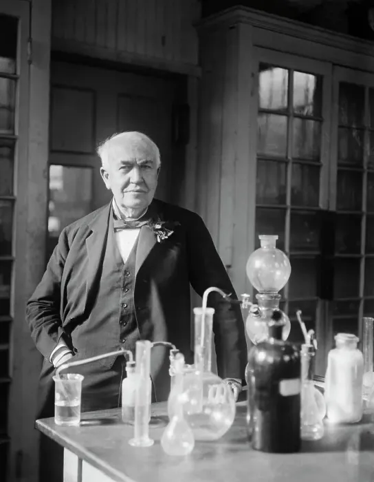 Framed Print : Thomas Edison In His Lab