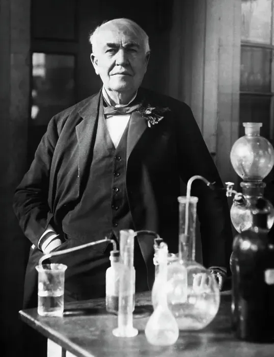 Framed Print : Thomas Edison in his Laboratory Framed Print : Thomas Edison in his Laboratory