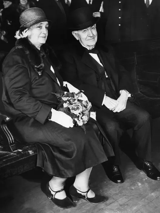 Framed Print : Thomas Edison Seated W / His Wife Framed Print : Thomas Edison Seated W / His Wife