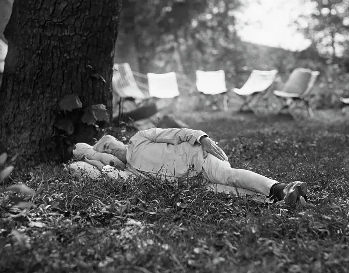 Framed Print : Thomas Edison Taking Nap Under a Tree Framed Print : Thomas Edison Taking Nap Under a Tree