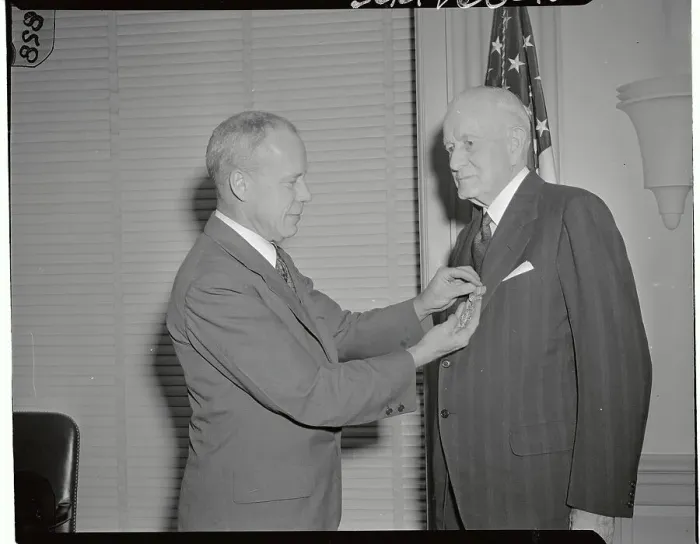 Framed Print : Thomas J. Watson Being Pinned Framed Print : Thomas J. Watson Being Pinned