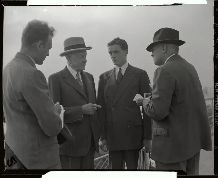 Framed Print : Thomas J. Watson and Son with Two Men Framed Print : Thomas J. Watson and Son with Two Men